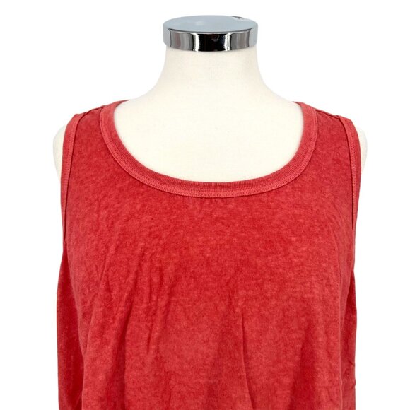 Mohnton Made Washed Look Hemp Cotton Tank Top Bright Madder Red Size 1X NWT - Picture 2 of 12